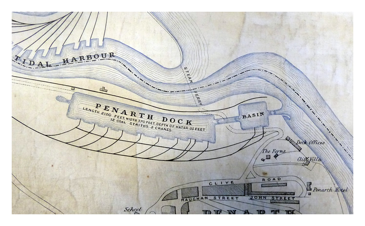 Plan of the Port and Town of Cardiff and Suburbs, including Penarth Dock and Harbour. Published by Lewis & Williams, Duke St., Cardiff.