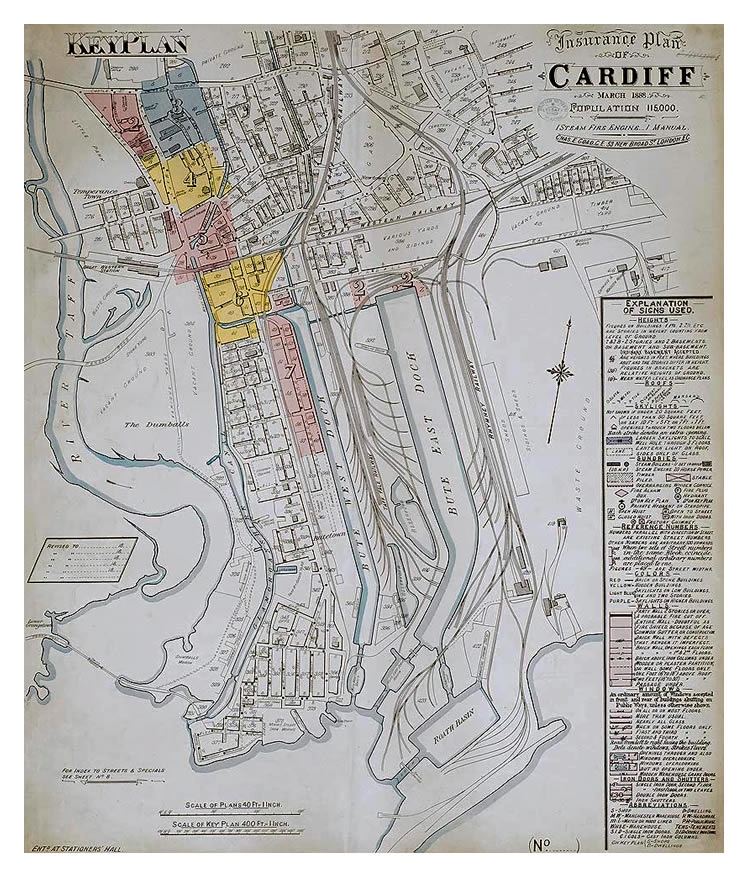 Insurance Plan of Cardiff - March 1888.