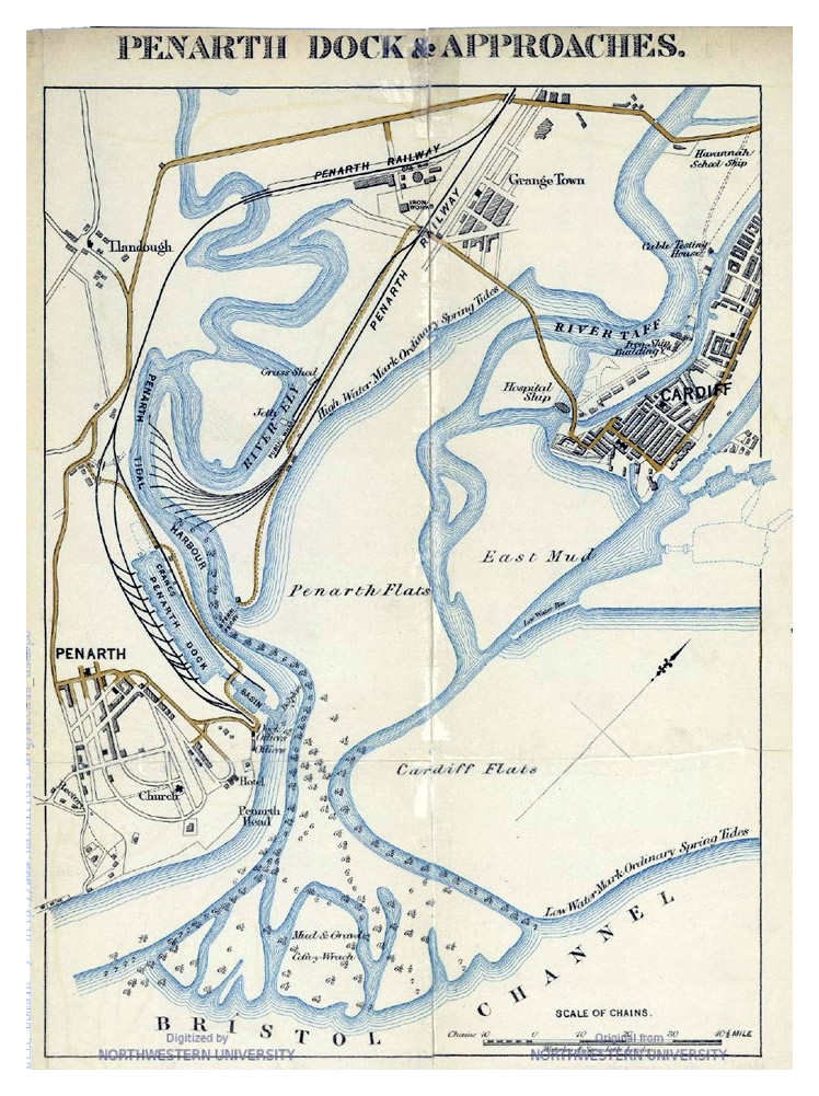 1872 - A plan of 'Penarth Dock and Approaches'