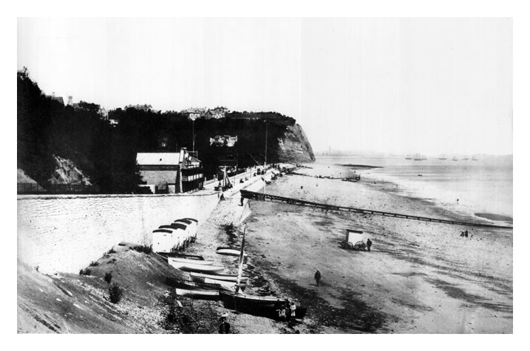 Penarth Beach before the building of the Pier c.1890.