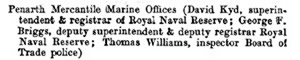 1895 - Kelly's Directory entry for the Mercantile Marine Office.