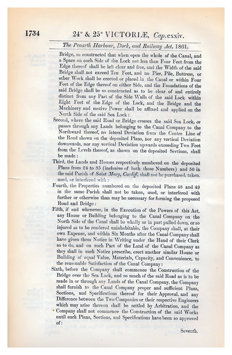 The Penarth Harbour, Dock, and Railway Act, 1861.