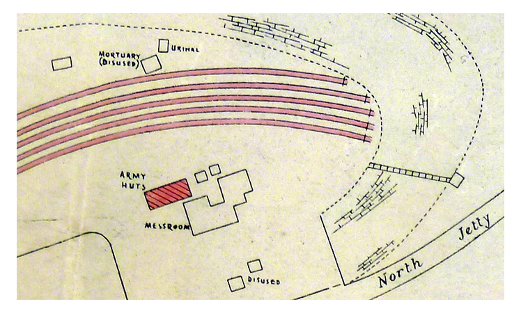 A dock plan of the North Jetty and South Jetty at Penarth Dock issued by the G.W.R. Divisional Docks Engineer's Office at Barry Docks and stamped 16th November 1932. 