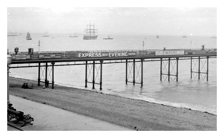 Penarth Pier - A view of the outer extremities of Penarth Pier c.1905.