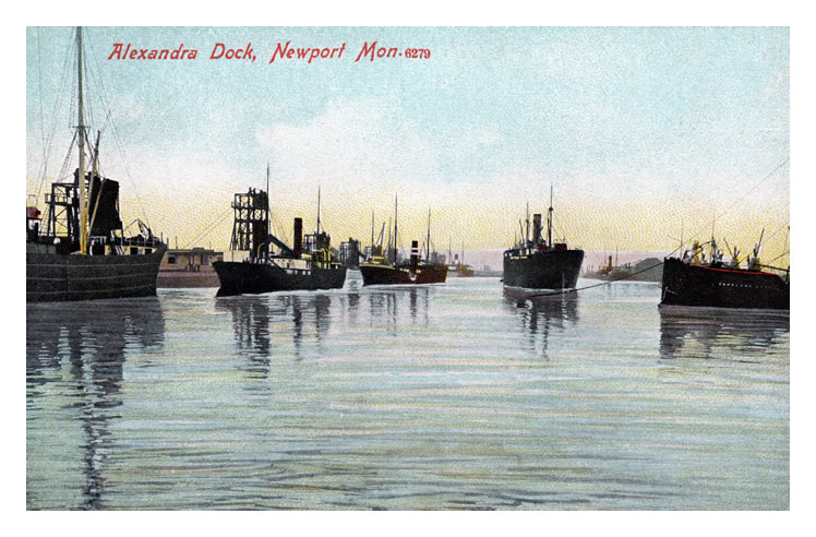 Alexandra Dock, Newport, Mon. - A fine postcard view of the docks at Newport. - c.1905