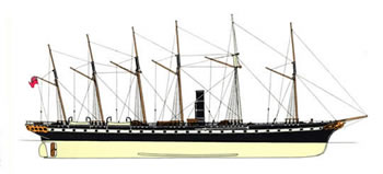 s.s. 'Great Britain' launched at Bristol in 1843.