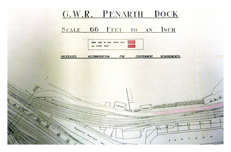1941 - G.W.R. - Penarth Dock and Harbour - Plan of Dock - of&nbsp;'Increased Accommodation for Government Requirements' - WWII.