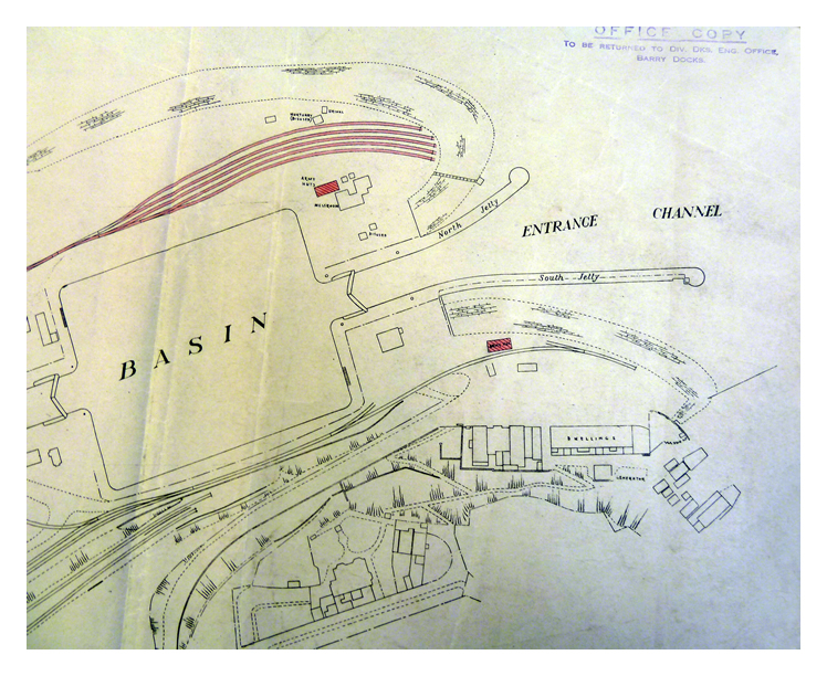 1941 - G.W.R. - Penarth Dock and Harbour - Plan of Dock - of&nbsp;'Increased Accommodation for Government Requirements' - WWII.