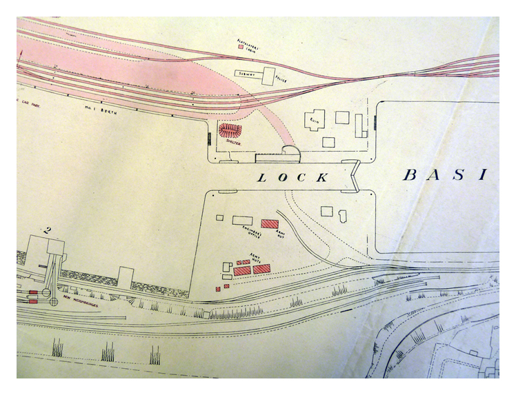 1941 - G.W.R. - Penarth Dock and Harbour - Plan of Dock - of&nbsp;'Increased Accommodation for Government Requirements' - WWII.
