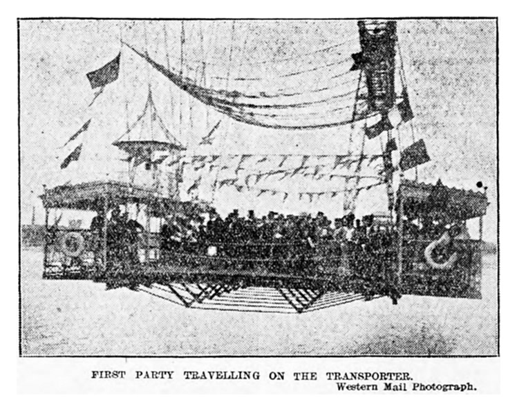 First party travelling on the Newport, Transporter Bridge