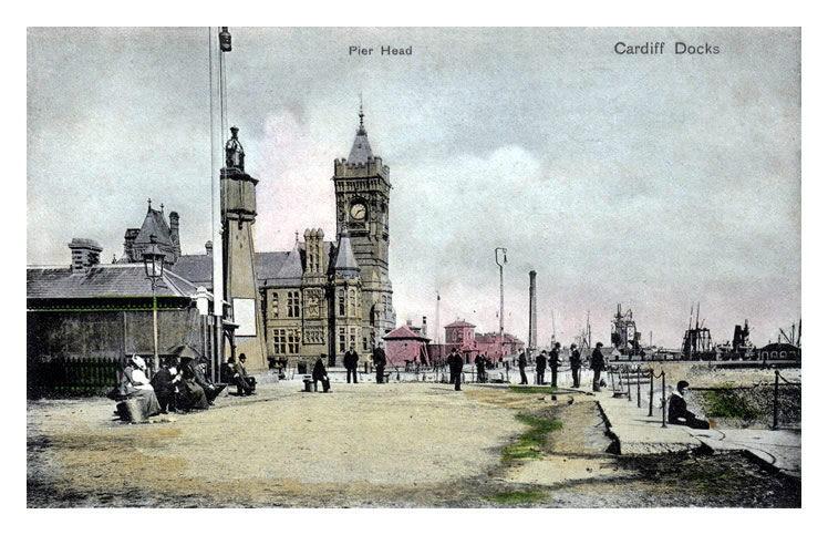 Pier Head - Cardiff Docks - A postcard published by Stewart & Woolf of Hatton Garden, London, E.C.