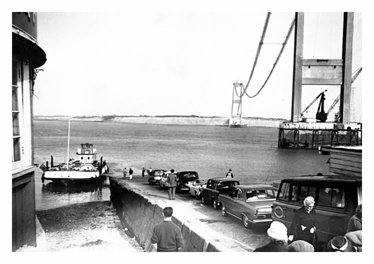 The Aust Ferry and Severn Bridge..
