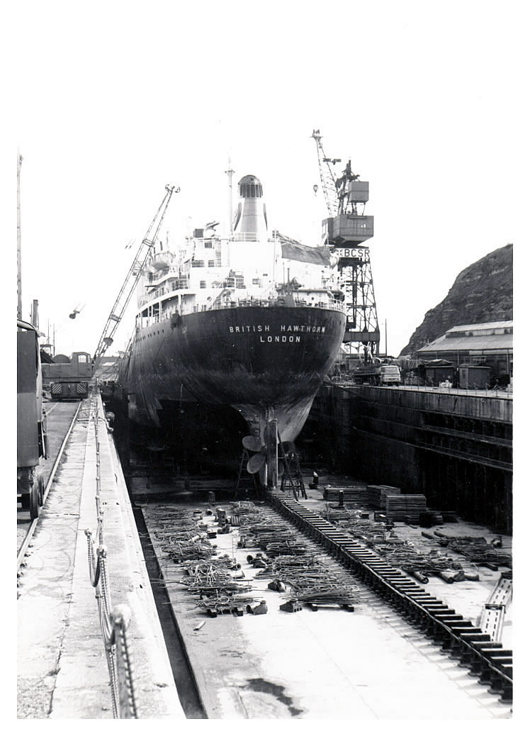 British Hawthorn under repair at Barry Dock