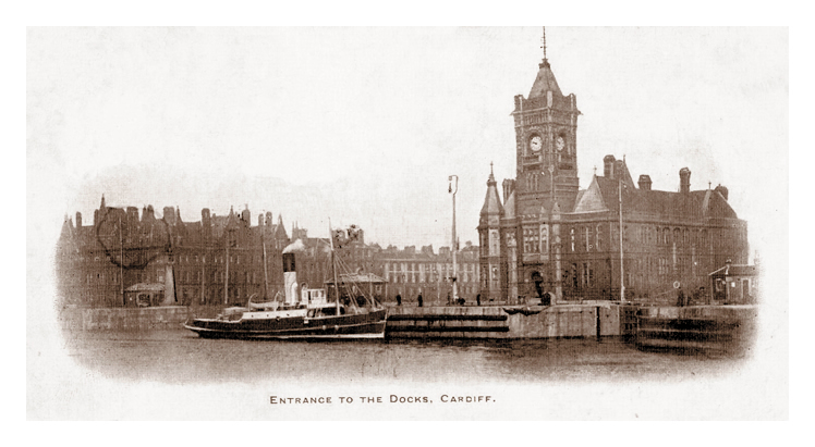 c.1880 - The Bute Dock Offices at Cardiff Pier Head.