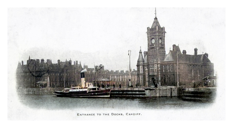 c.1880 - The Bute Dock Offices at Cardiff Pier Head.