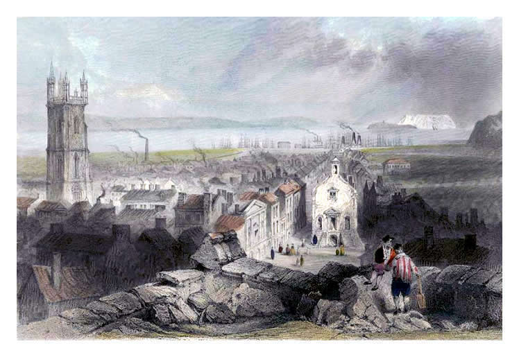 1830's - View from Cardiff.