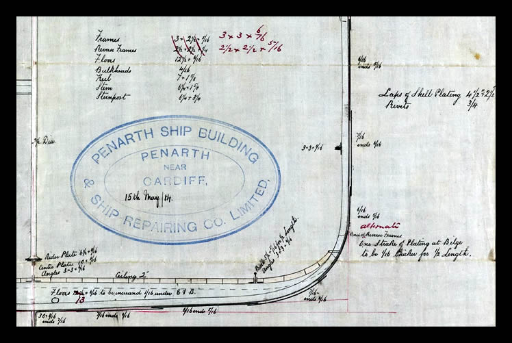 s.s. 'Albatros' - Plan of Midship Section for Albatros - 15th May 1884 -&nbsp;Screw Steamer No.4.