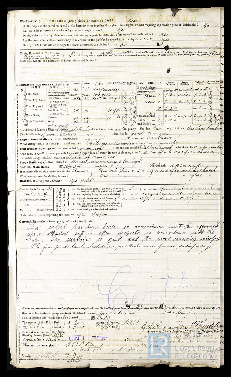 s.s. 'Albatros' - Iron Ship report for Albatros - 17th June 1887 - page 2.