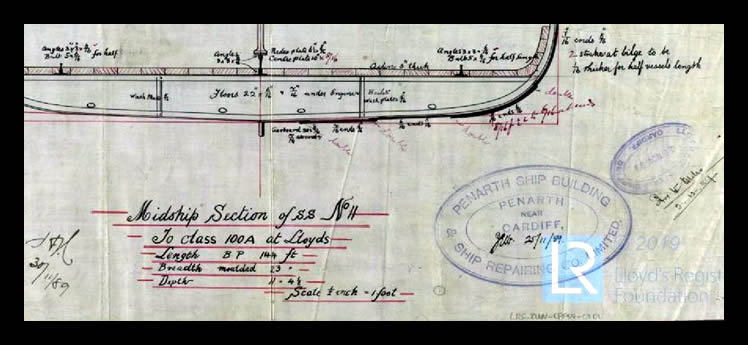 s.s. 'Solway Prince' - Plan of Midship Section for Solway Prince - 25th November 1889.