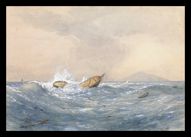 'Wreck of the Windsor Castle ship.' - c.1884.