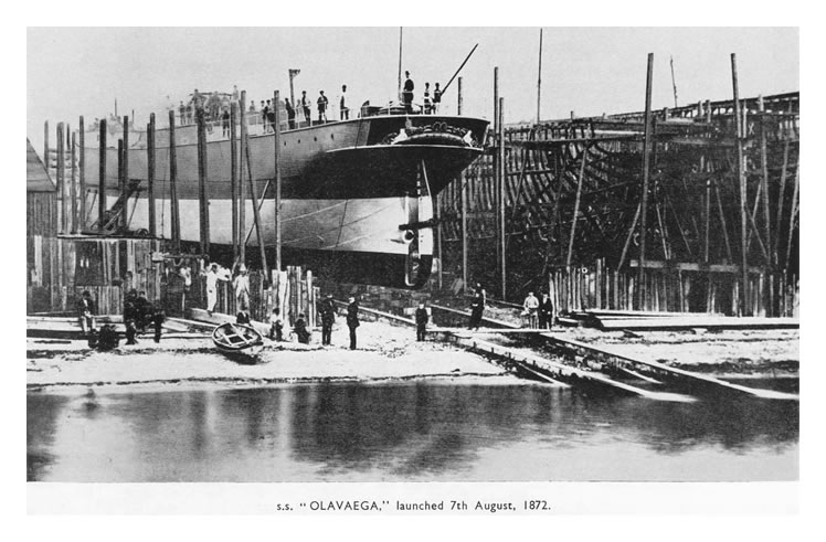 The s.s. 'Olaveaga' under construction at the yard Bartram, Haswell & Company of Sunderland and launched on the 7th August 1872. 