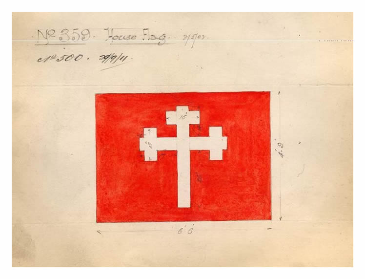 The house flag graphic for the cargo steamer 'Aberlour' produced by the draughtsman of the Hall Russell Shipyard during March 1902.