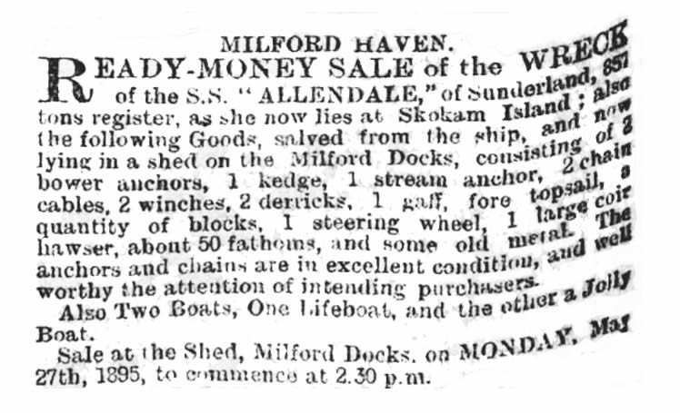 An advertisement published within the South Wales Daily News of the 4th May 1895.