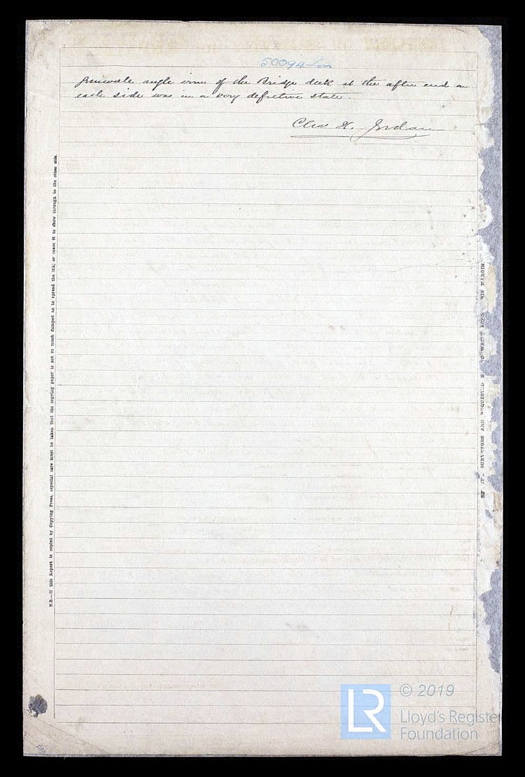 Report of Survey for Repairs, &c for Allendale -3rd December 1889