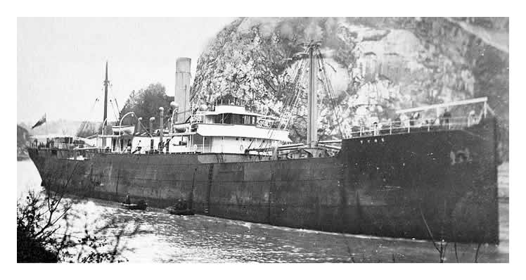 The s.s. 'Tyne' in the river Avon heading into Bristol Docks at an unknown date.