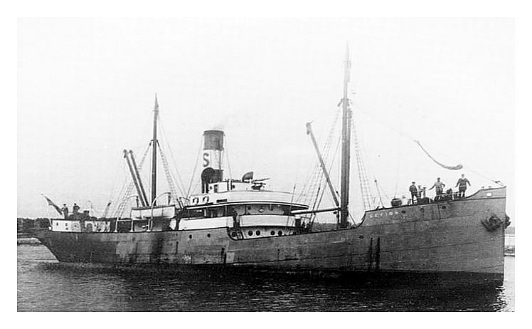 s.s. 'Gefion' built during 1914 at Bergen Mekaniske Verksted of Bergen, Norway and lost in October 1917. 