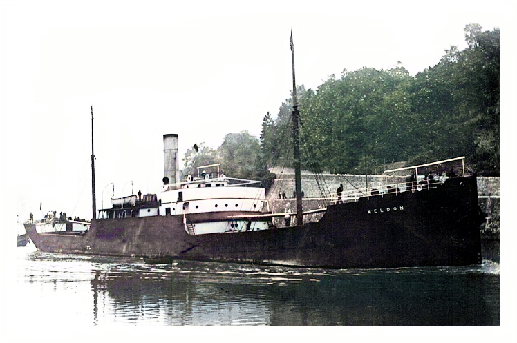 s.s. 'Meldon' photographed on the River Avon heading toward Bristol Docks. 