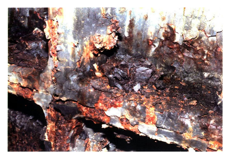 Plate 3/7 - Ring 110 - Lower right segment. Severe lamination of fixing nut.