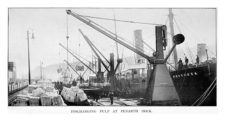 Discharging Pulp at Penarth Dock.