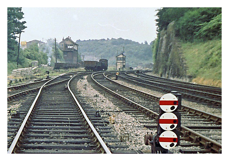 1965 - Down relief line, Llandough sidings approaching Cogan Junction. 