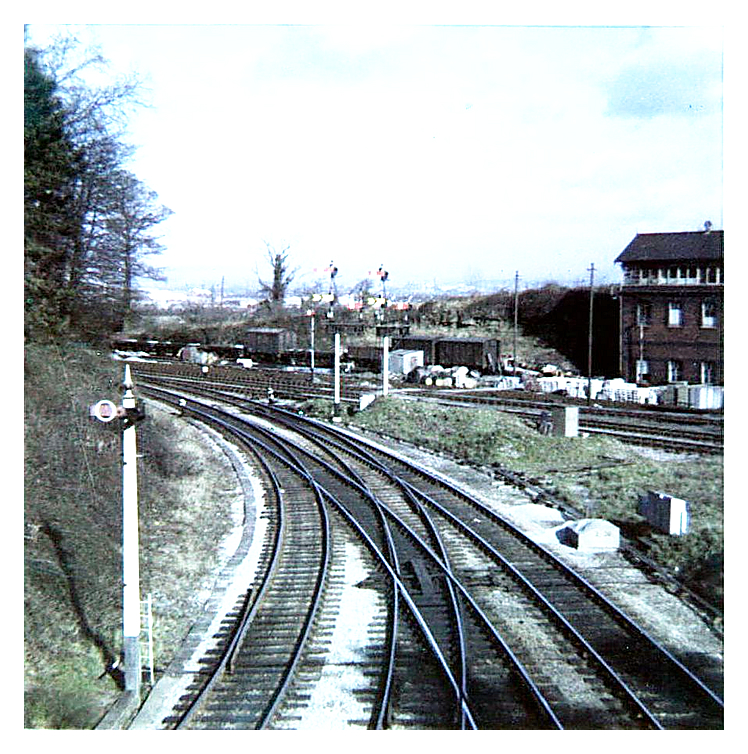 1961 - The view from Windsor Road overbridge near Cogan station.