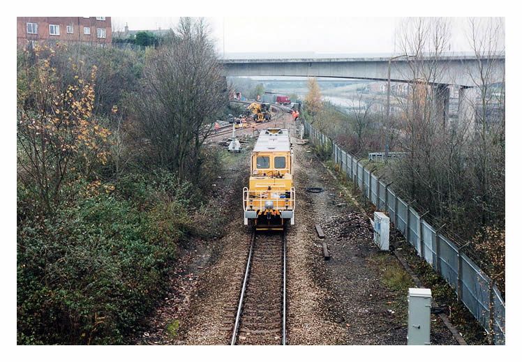 2002 - A view of work in progress from the former Penarth docks access road overbridge.