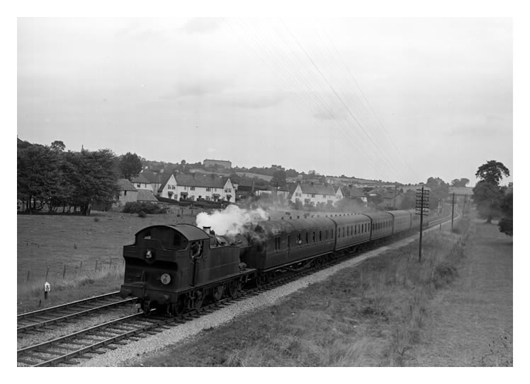 1955 - British Railways locomotive 5608 passing through Eastbrook, Dinas Powis during September 1955.