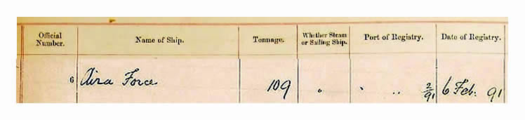 Appropriation Book relating to Official Number 94036 - s.s. 'Aira Force'.