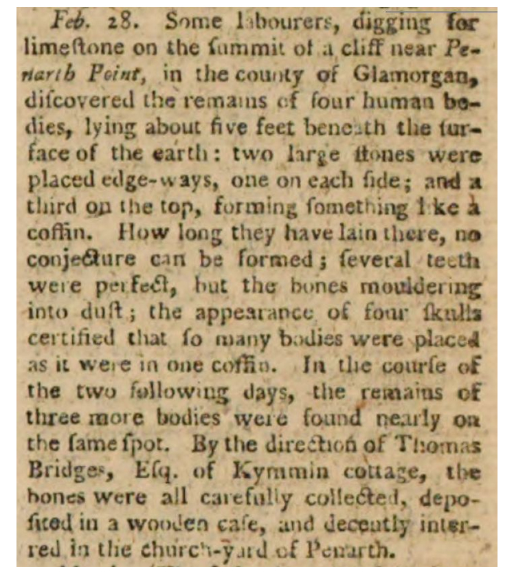 1798 - Interesting Intelligence from Various Parts of the Country - Penarth Point.