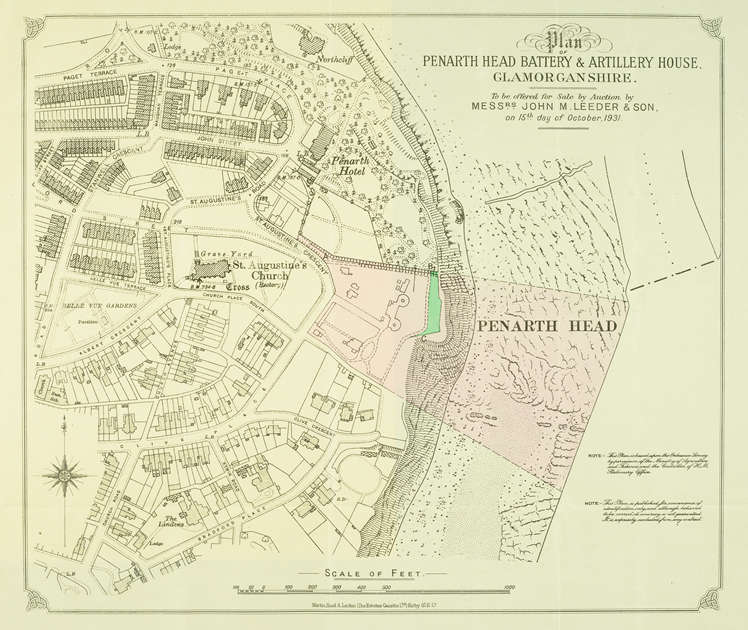 Plan of Penarth Head Battery & Artillery House, Glamorganshire. 