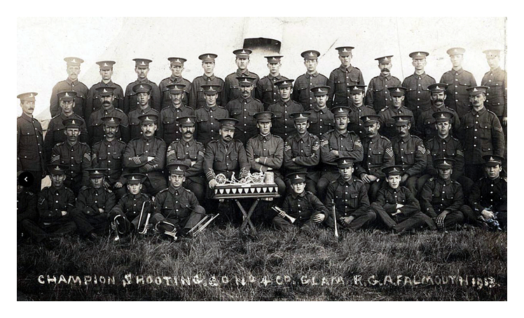 1913 - Champion Shooting Company - No.4 Company - Glamorgan R.G.A. - Falmouth.