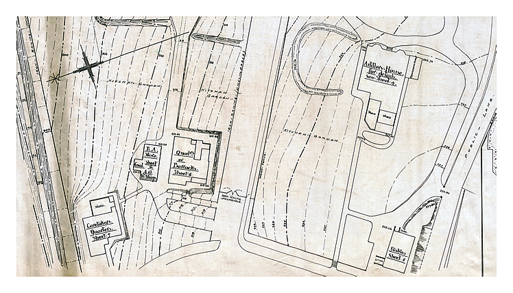 1919 - Seven Defences - Drawing No 2 of Set of 7 - Battery for Two 6" Guns Mk.VII - Record Compiled from Station Drawings - Penarth Head - General Top Plan.