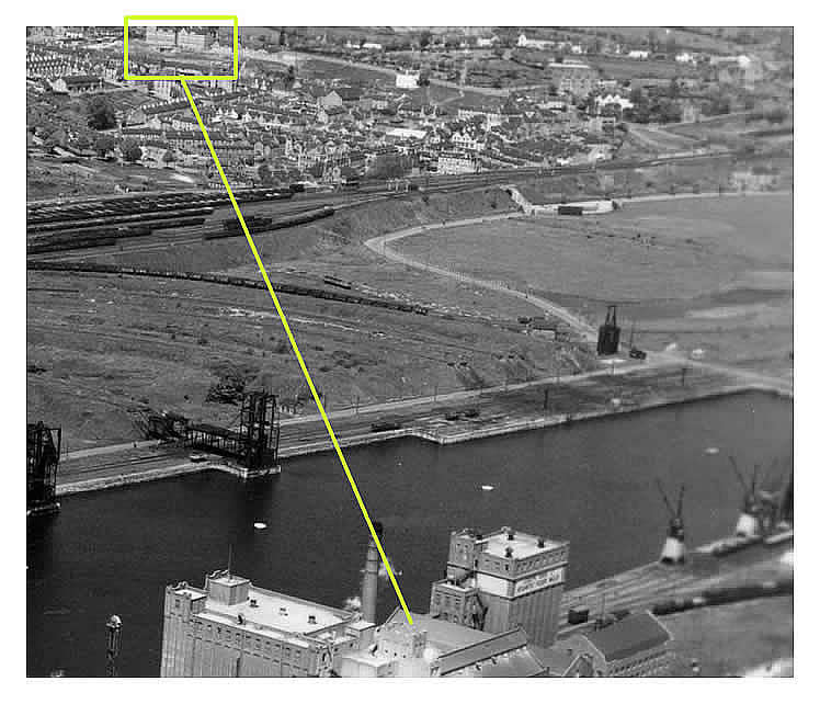 1951 - View of Rank Hovis Atlantic Mills at No. 2 Dock, Barry Docks.