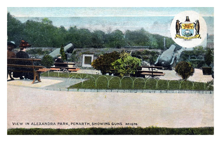 View in Alexandra Park, Penarth, Showing Guns.