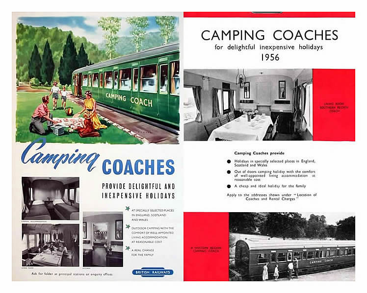 Two of the British Railways advertisements for Camping Coaches.