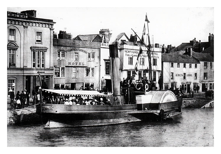 p.s. 'Privateer' - about to depart on a cruise from Bideford, circa 1890. 