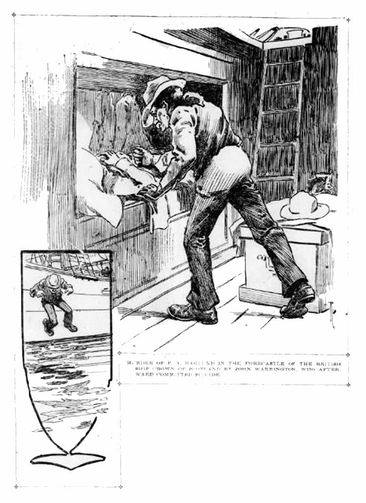 1900 - Tragedy on the 'Crown of Scotland' - Deliberately Kills His Shipmate, Then Jumps Overboard and When Rescue is Near Commits Suicide.