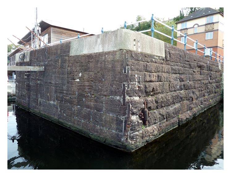 2023 - Pier No. 3 - Coal Tip No. 4 - The steel or wrought-iron pivot or anchor point installed within the masonry of the pier at each end. 
