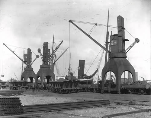 c.1900 - An iron ore wharf had been set up at Roath Dock nearby the East Moors Works. 