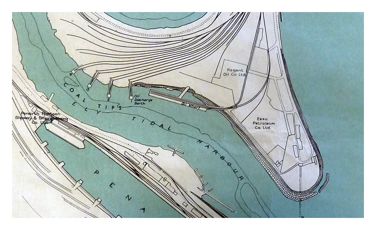 1960's - A section of the British Transport Board's Plan of Penarth Dock & Harbour published by William Lewis (Printers) Ltd., Cardiff.